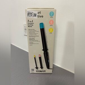 Conair The Curl Collective 3 in 1 Ceramic Curling Wand, OPEN BOX